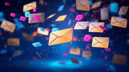 Email marketing or newsletter concept, Marketing and business ideas through email with Generative AI.