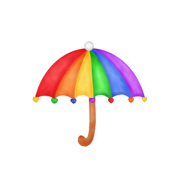 Rainbow Umbrella, Pride Month Illustration