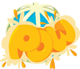 Pow icon isometric vector. Planet grid and pow inscription speech bubble icon. Comic speech bubble