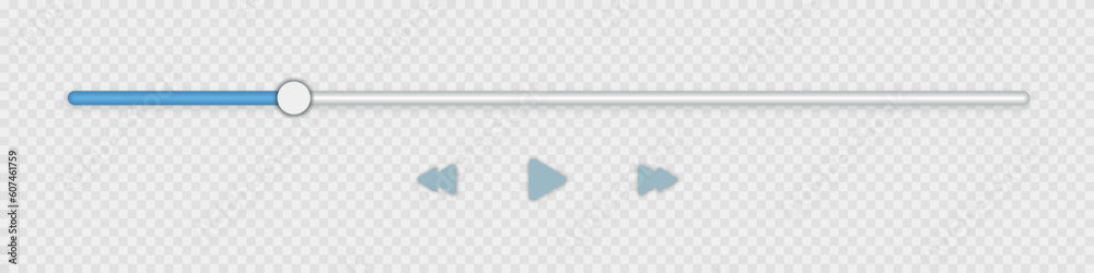 Poster music or video play bar icon on transparent background. audio player for songs or podcast playlist. 