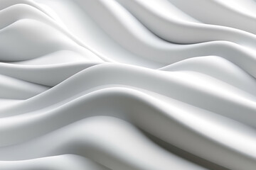 Obraz premium White stripe waves pattern futuristic background. 3d render illustration