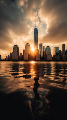 Obraz premium New York City Skyline at Sunset