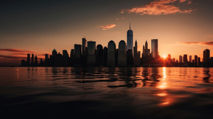 Obraz na płótnie Canvas New York City Skyline at Sunset