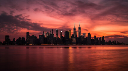 Fototapeta premium New York City Skyline at Sunset