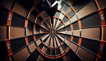 Darts arrows in the target center Ai generated image