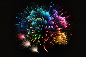 Fototapeta premium colorful fireworks light on black background