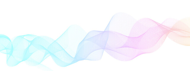 Abstract colorful wave and curve lines with technology background. Abstract frequency sound wave technology and science background. Wavy banner, template design.