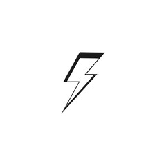  Lightning bolt icon isolated on white background