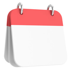 Empty calendar. 3D calendar. 3D illustration.