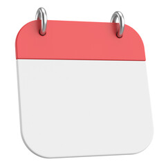 Empty calendar. 3D calendar. 3D illustration.