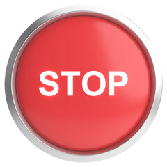 Stop button. 3D button. 3D illustration.