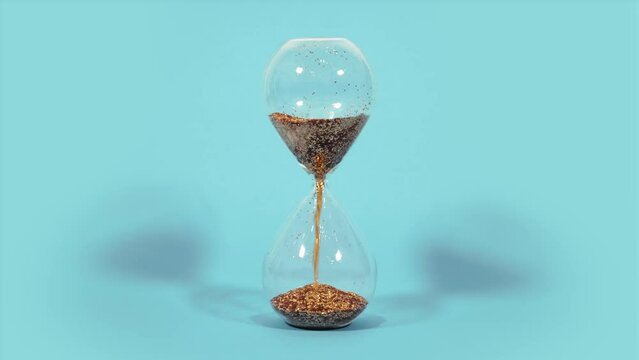 hourglass on the blue background