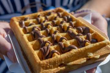 Delicious chocolate waffle