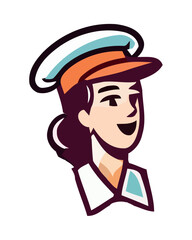 young chef woman old style avatar
