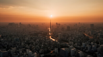 Obraz premium Tokyo City Skyline during Sunset