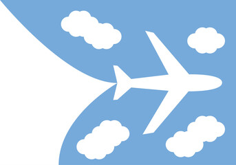 Fondo de avión volando entre nubes.