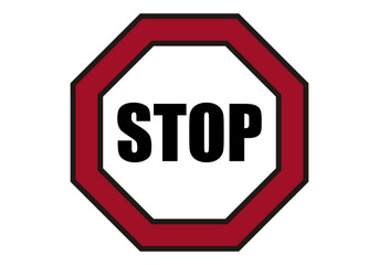 Icono de señal de tráfico de parar o stop. - obrazy, fototapety, plakaty