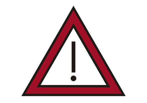 Icono de señal de aviso o advertencia en fondo blanco.