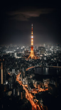 Tokyo Skyline seen from Tokyo City View at Nighttime © Eirik Sørstrømmen