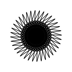 Black and white circle line illustration no. 179