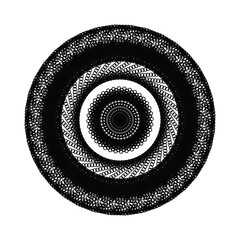 Black and white circle line illustration no. 124