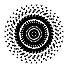 Black and white circle line illustration no. 87
