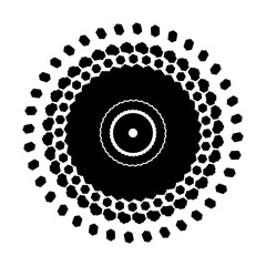 Black and white circle line illustration no. 84
