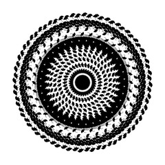 Black and white circle line illustration no. 37
