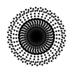 Black and white circle line illustration no. 29