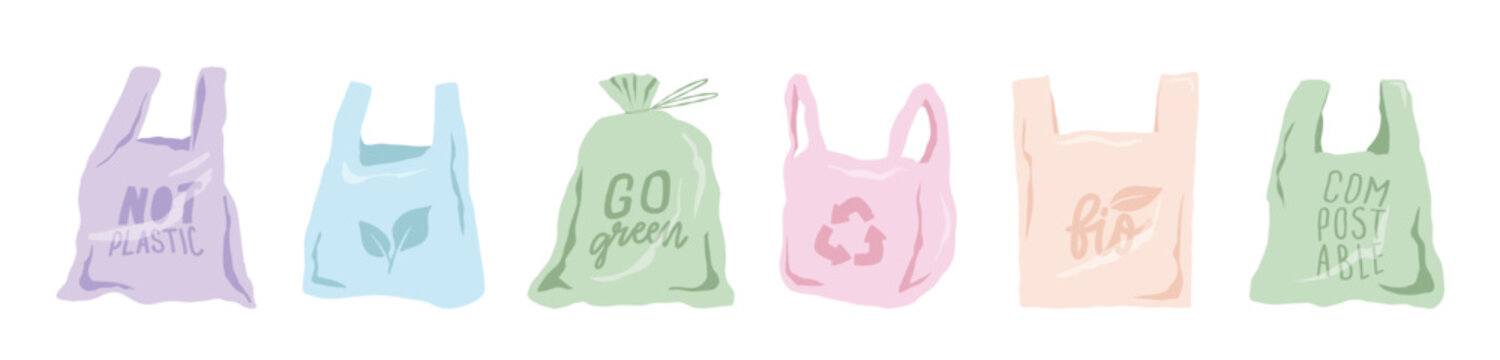 Compostable and biodegradable bags. Eco-packaging