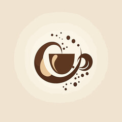 Minimalist Vector Logo for Coffee Lovers: Abstract and Elegant Design