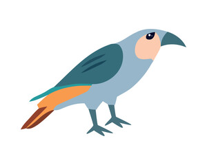Cute cartoon bird with blue beak