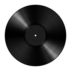 Naklejka premium Black vinyl record isolated on white background