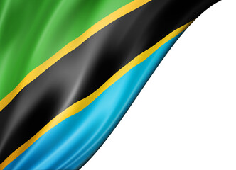 Tanzania flag isolated on white banner