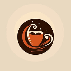 Minimalist Vector Logo for Coffee Lovers: Abstract and Elegant Design