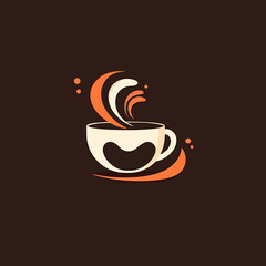 Minimalist Vector Logo for Coffee Lovers: Abstract and Elegant Design