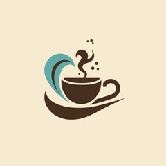 Minimalist Vector Logo for Coffee Lovers: Abstract and Elegant Design