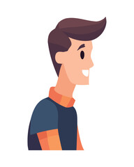 Smiling man young avatar character