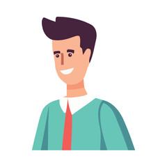 Smiling businessman symbolizes success character