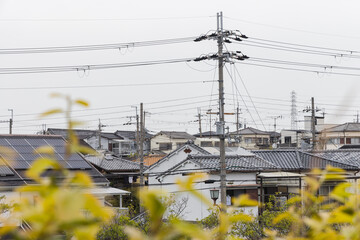 cityscape of a typical residential area in the outskirts of Tokyo, Japan