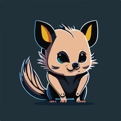 Fototapeta na wymiar Cute Possum Vector Logo Icon Sports Mascot flat vector illustration