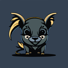 Cute Possum Vector Logo Icon Sports Mascot flat vector illustration