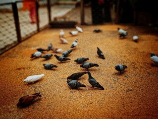  Domestic pigeon birds.