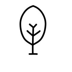 Tree line icon. Beautiful natural symbol, log and branch line for map. Tree vector outline art illustration isolated on white background