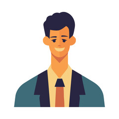 Successful businessman in suit, smiling with happiness