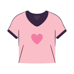Fashionable clothing shirt with heart