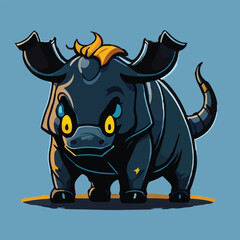 Cute Rhinoceros Vector Logo Icon Sports Mascot flat vector illustration