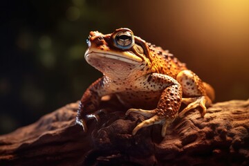 Toad Roaming Freely in Lush Forest Environment