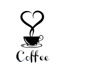 A cup of coffee, coffee icon isolated on white background.