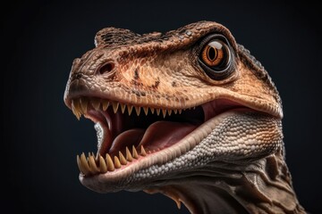 Intense Close-up of Velociraptor Head